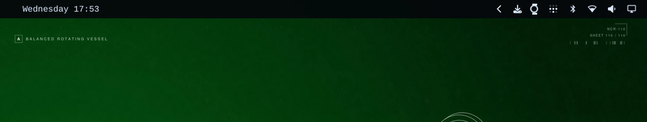 Omarchy's bar with its dark background over the top of Spin Table.
